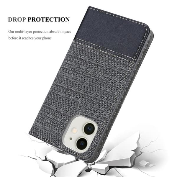 iPhone 12 MINI Skal Plånboksfodral med magnetisk stängning, ståfunktion och kortficka