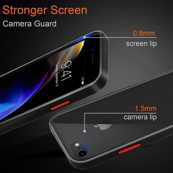 Apple iPhone 6 / 6S / 7 / 7S / 8 / SE 2020 Suojakuori Suojakotelo Hybrid jossa on TPU-silikoni sisäpuolella ja matta muovinen takapuoli