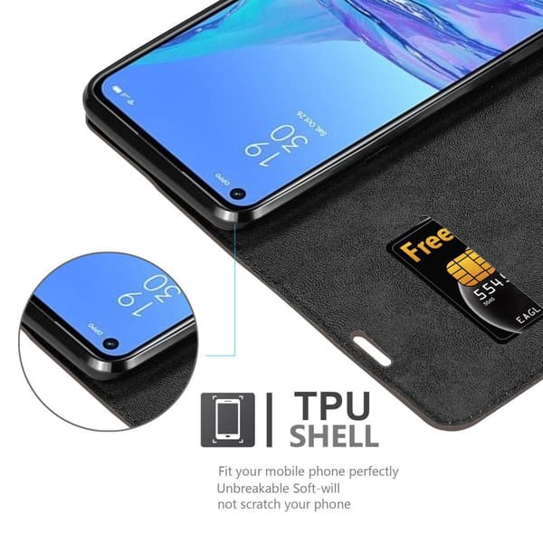 Oppo A53 Suojakotelo Suojakuori Lompakkokotelo Matkapuhelinkotelo jossa magneettisuljenta, jalusta-toiminto ja korttitasku