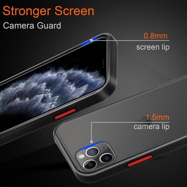 Apple iPhone 11 PRO Suojakuori Suojakotelo Hybrid jossa on TPU-silikoni sisäpuolella ja matta muovinen takapuoli