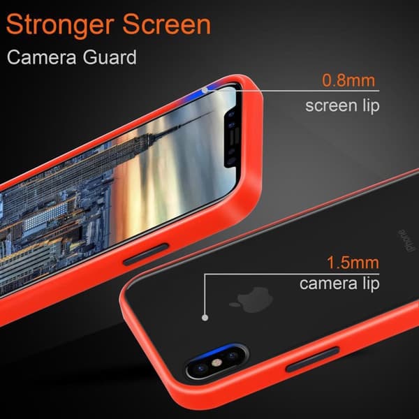Deksel for iPhone X / XS med TPU-silikon på innsiden og matt plast på baksiden