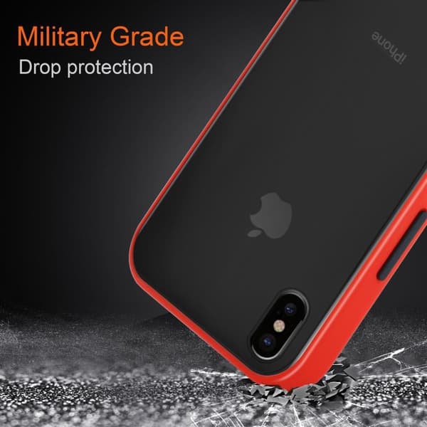 Deksel for iPhone X / XS med TPU-silikon på innsiden og matt plast på baksiden