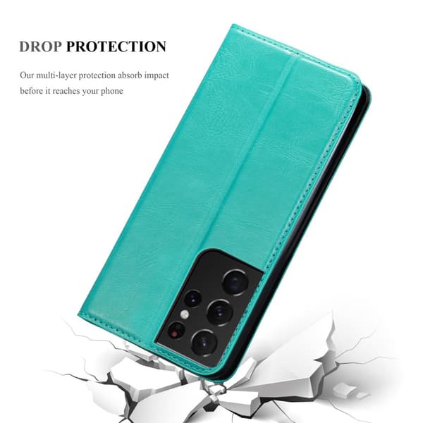 Samsung Galaxy S21 ULTRA Fodral Skal Plånboksfodral Case med magnetisk stängning, ståfunktion och kortficka