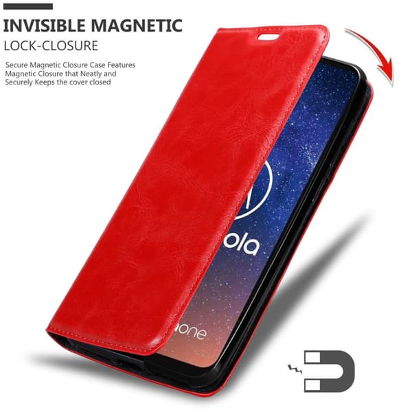 Motorola ONE VISION Fodral Skal Plånboksfodral Case med magnetisk stängning, ståfunktion och kortficka