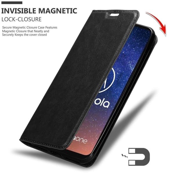 Motorola ONE VISION Fodral Skal Plånboksfodral Case med magnetisk stängning, ståfunktion och kortficka