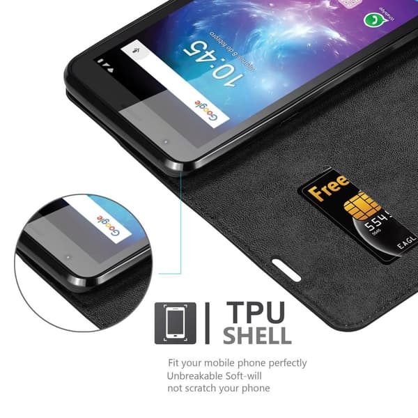 ZTE Blade L8 Suojakotelo Suojakuori Lompakkokotelo Matkapuhelinkotelo jossa magneettisuljenta, jalusta-toiminto ja korttitasku
