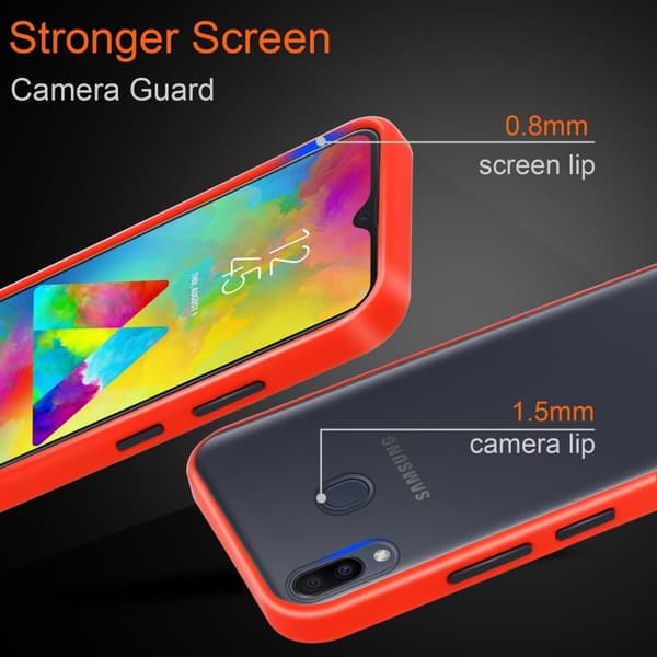 Skal /Mobilskall för Samsung Galaxy M20 Fodral Mobilskydd med TPU-silikon på insidan och matt plast på baksidan