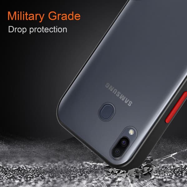 Samsung Galaxy M20 Suojakuori Suojakotelo Hybrid jossa on TPU-silikoni sisäpuolella ja matta muovinen takapuoli
