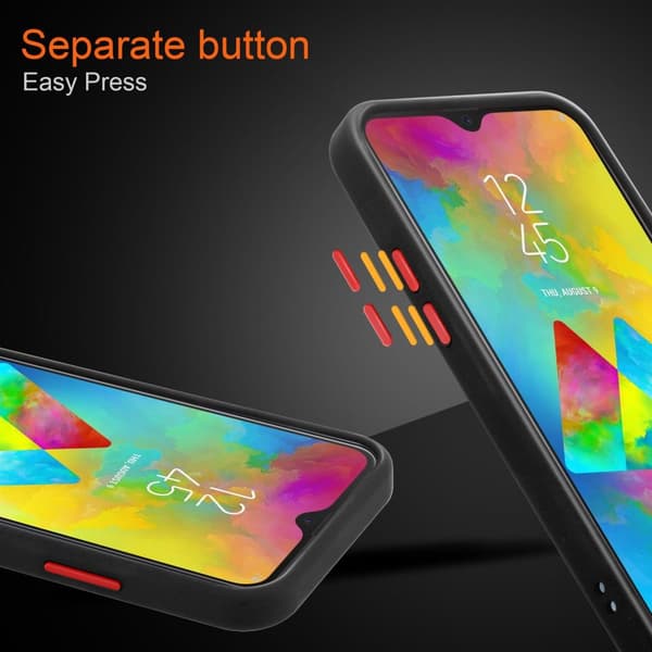 Samsung Galaxy M20 Suojakuori Suojakotelo Hybrid jossa on TPU-silikoni sisäpuolella ja matta muovinen takapuoli