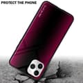 Miniatyrbild 4 av 7: iPhone 11 PRO MAX Skal Fodral Case Cover Randigt utseende i TPU-silikon och baksida i härdat glas Skyddsfodral