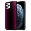 Miniatyrbild 1 av 7: iPhone 11 PRO MAX Skal Fodral Case Cover Randigt utseende i TPU-silikon och baksida i härdat glas Skyddsfodral