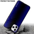 Miniatyrbild 7 av 11: iPhone 11 PRO MAX Skal Fodral Case Cover Randigt utseende i TPU-silikon och baksida i härdat glas Skyddsfodral