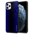 Miniatyrbild 1 av 11: iPhone 11 PRO MAX Skal Fodral Case Cover Randigt utseende i TPU-silikon och baksida i härdat glas Skyddsfodral
