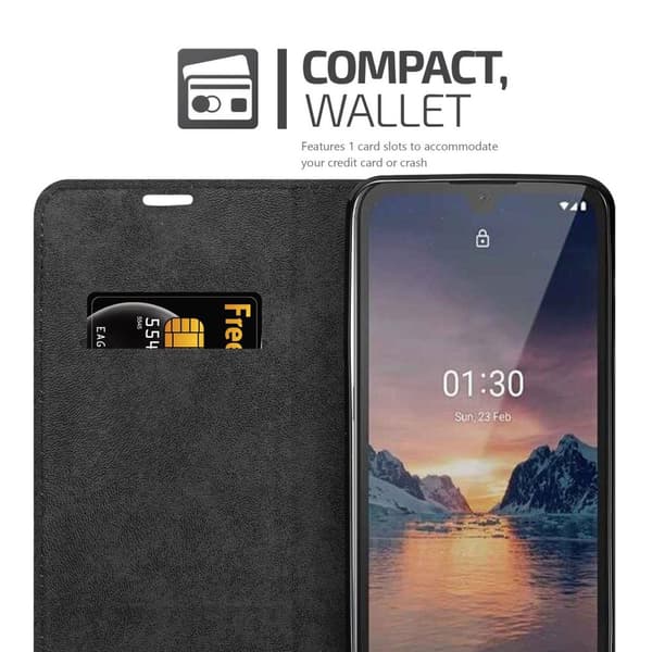 Lommebokdeksel til Nokia 1.3 Deksel med magnetisk lukking, stativfunksjon og kortlomme