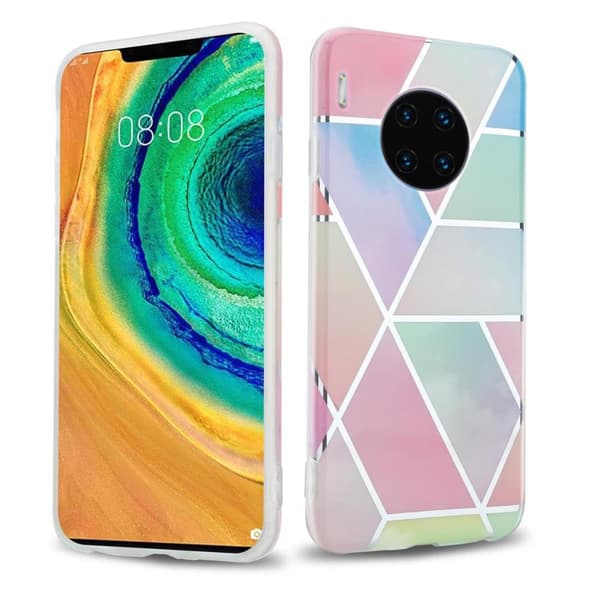 Huawei MATE 30 PRO Suojakotelo Suojakuori valmistettu TPU silikoni kuvio mosaiikki