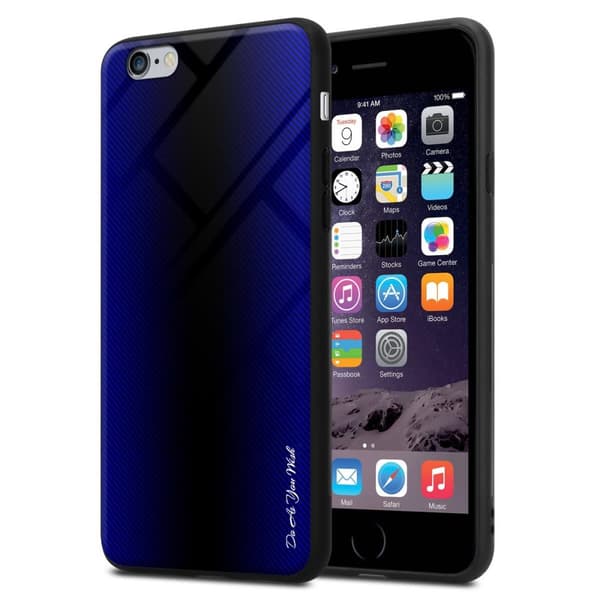 Deksel til iPhone 6 PLUS / 6S PLUS Stripe optics Silikondeskel laget av TPU-silikon og bakside av herdet glass