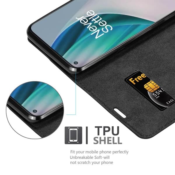 OnePlus Nord N10 5G Fodral Skal Plånboksfodral Case med magnetisk stängning, ståfunktion och kortficka