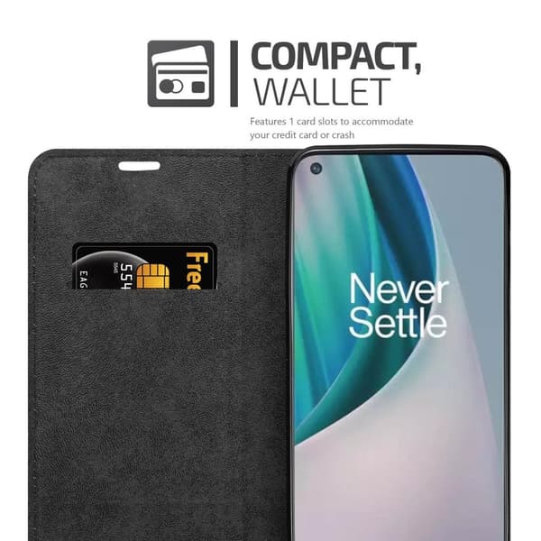 OnePlus Nord N10 5G Fodral Skal Plånboksfodral Case med magnetisk stängning, ståfunktion och kortficka
