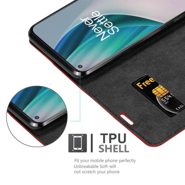 OnePlus Nord N10 5G Fodral Skal Plånboksfodral Case med magnetisk stängning, ståfunktion och kortficka