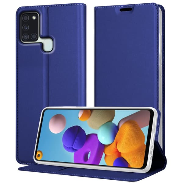 Samsung Galaxy A21s Skal Fodral med magnetisk stängning, ståfunktion och kortficka Mobilskydd