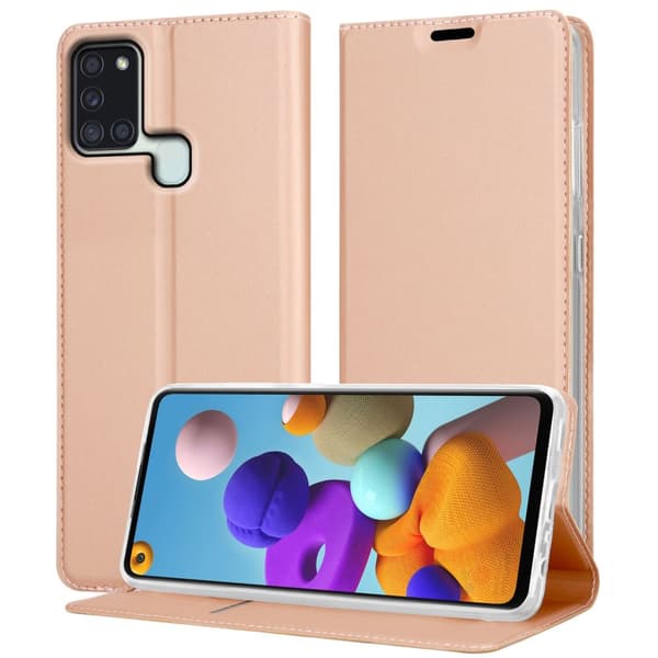 Samsung Galaxy A21s Skal Fodral med magnetisk stängning, ståfunktion och kortficka Mobilskydd