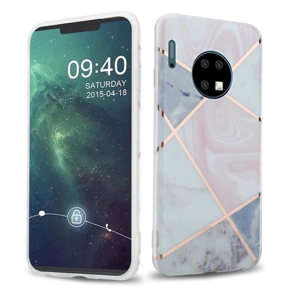 Lommebokdeksel til Huawei MATE 30 Deksel av TPU-silikon med mosaikkmønster