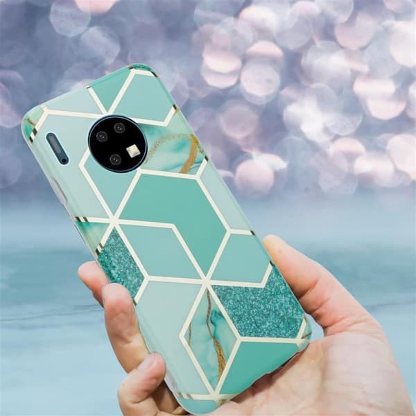 Lommebokdeksel til Huawei MATE 30 Deksel av TPU-silikon med mosaikkmønster