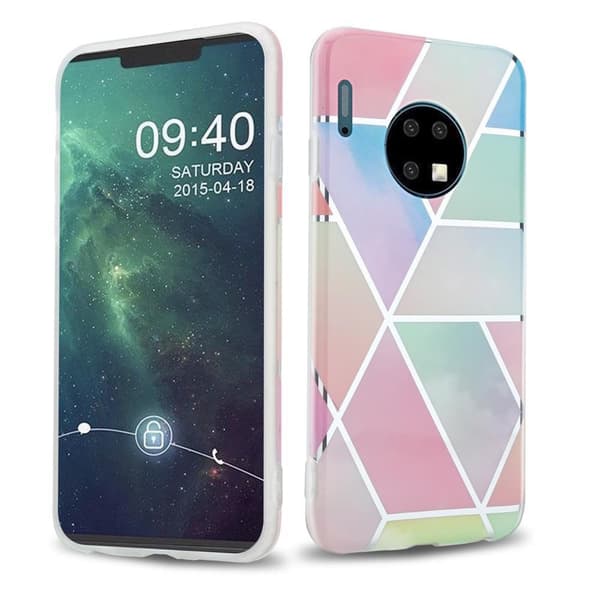 Lommebokdeksel til Huawei MATE 30 Deksel av TPU-silikon med mosaikkmønster
