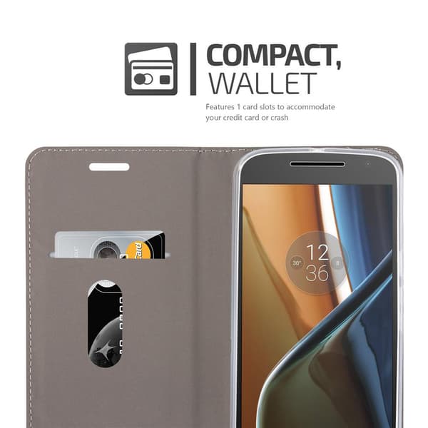 Motorola MOTO G4 / G4 PLUS Suojakotelo Suojakuori Lompakkokotelo Matkapuhelinkotelo jossa magneettisuljenta, jalusta-toiminto ja korttitasku