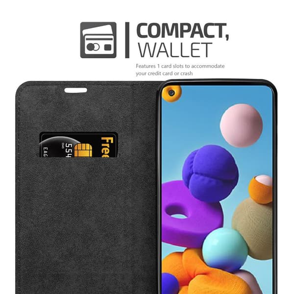 Samsung Galaxy A21s Fodral Skal Plånboksfodral Case med magnetisk stängning, ståfunktion och kortficka
