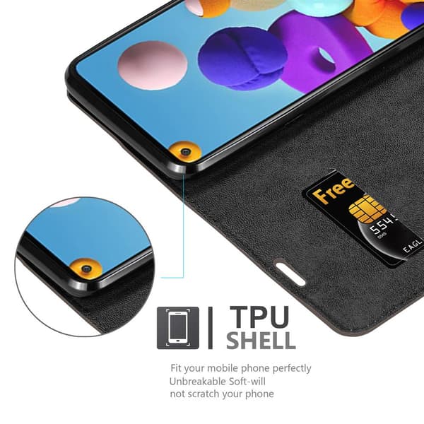 Samsung Galaxy A21s Fodral Skal Plånboksfodral Case med magnetisk stängning, ståfunktion och kortficka