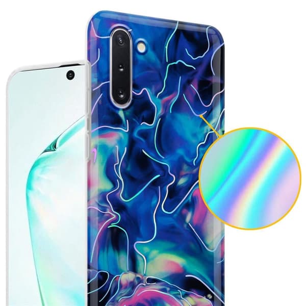 Lommebokdeksel til Samsung Galaxy NOTE 10 Deksel av TPU-silikon med mosaikkmønster