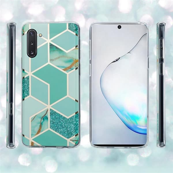 Lommebokdeksel til Samsung Galaxy NOTE 10 Deksel av TPU-silikon med mosaikkmønster