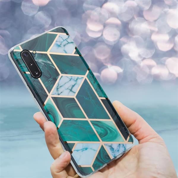 Lommebokdeksel til Samsung Galaxy NOTE 10 Deksel av TPU-silikon med mosaikkmønster