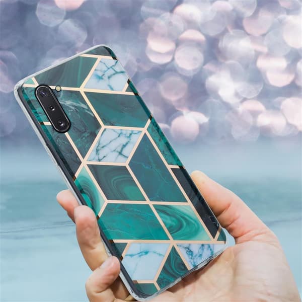Lommebokdeksel til Samsung Galaxy NOTE 10 Deksel av TPU-silikon med mosaikkmønster