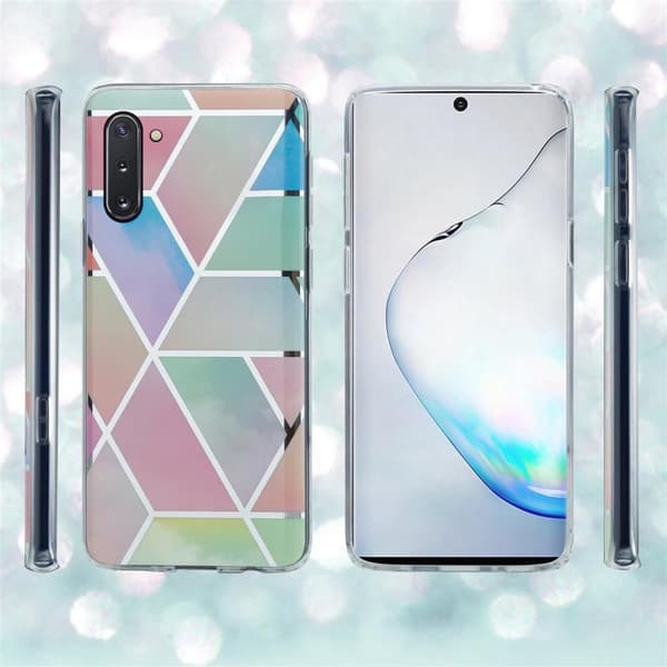 Lommebokdeksel til Samsung Galaxy NOTE 10 Deksel av TPU-silikon med mosaikkmønster