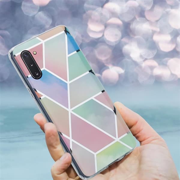 Lommebokdeksel til Samsung Galaxy NOTE 10 Deksel av TPU-silikon med mosaikkmønster