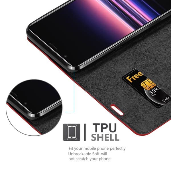 Lommebokdeksel til Sony Xperia 5 II Deksel med magnetisk lukking, stativfunksjon og kortlomme