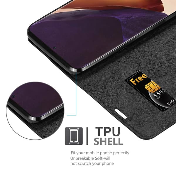 Lommebokdeksel til Samsung Galaxy NOTE 20 ULTRA Deksel med magnetisk lukking, stativfunksjon og kortlomme