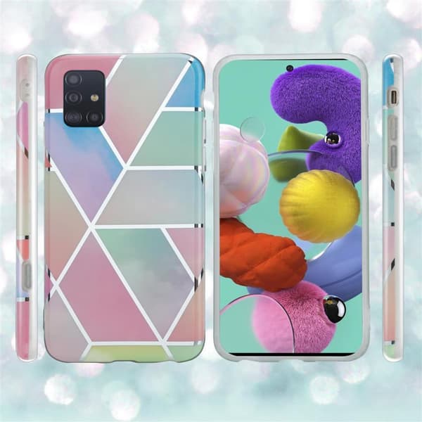 Lommebokdeksel til Samsung Galaxy A51 4G / M40s Deksel av TPU-silikon med mosaikkmønster