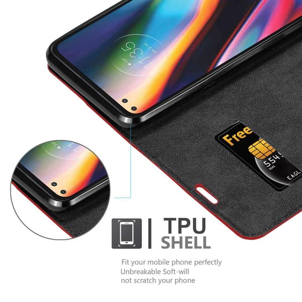Motorola MOTO G 5G PLUS Suojakotelo Suojakuori Lompakkokotelo Matkapuhelinkotelo jossa magneettisuljenta, jalusta-toiminto ja korttitasku