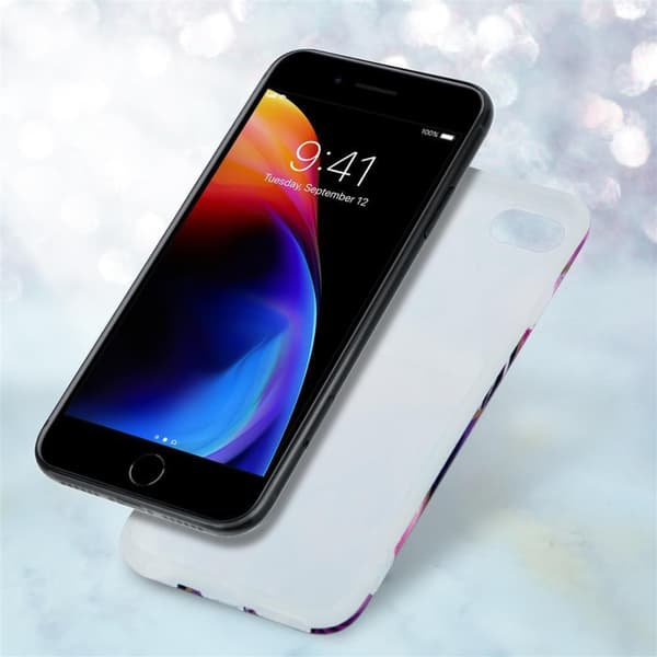 Lommebokdeksel til iPhone 7 / 7S / 8 / SE 2020 Deksel av TPU-silikon med mosaikkmønster