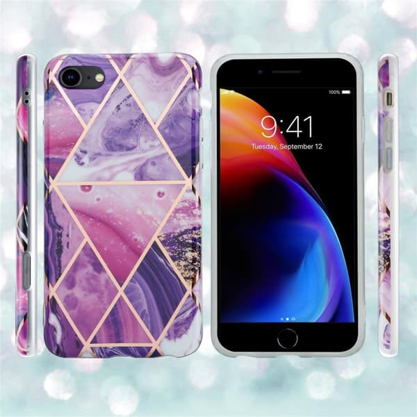 Lommebokdeksel til iPhone 7 / 7S / 8 / SE 2020 Deksel av TPU-silikon med mosaikkmønster