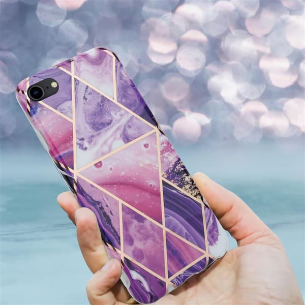 Lommebokdeksel til iPhone 7 / 7S / 8 / SE 2020 Deksel av TPU-silikon med mosaikkmønster
