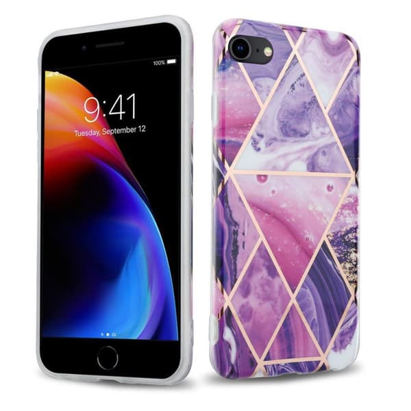 Lommebokdeksel til iPhone 7 / 7S / 8 / SE 2020 Deksel av TPU-silikon med mosaikkmønster