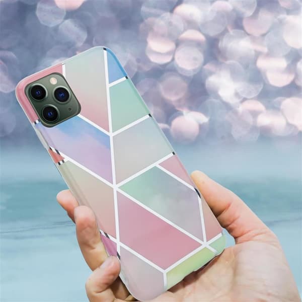 Lommebokdeksel til iPhone 12 MINI Deksel av TPU-silikon med mosaikkmønster
