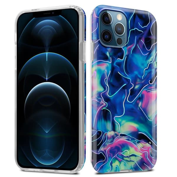 Lommebokdeksel til iPhone 12 PRO MAX Deksel av TPU-silikon med mosaikkmønster