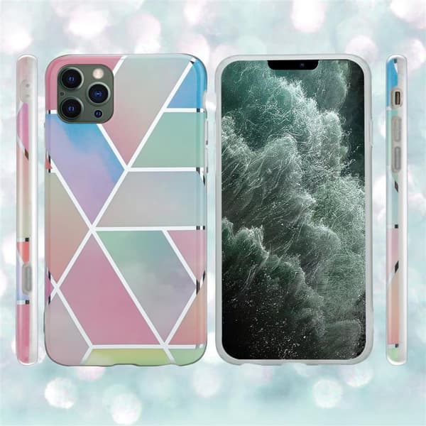 Lommebokdeksel til iPhone 12 PRO MAX Deksel av TPU-silikon med mosaikkmønster