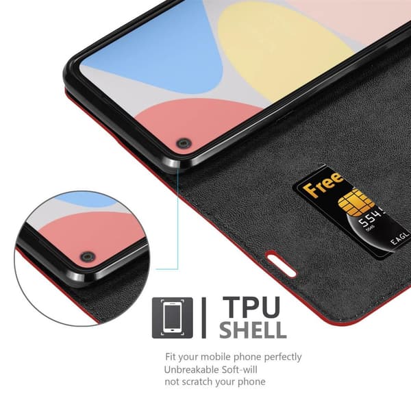 Lommebokdeksel til Google PIXEL 4A Deksel med magnetisk lukking, stativfunksjon og kortlomme