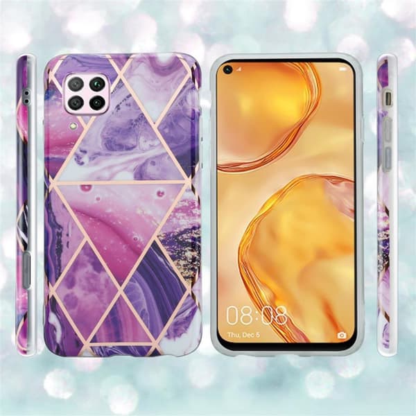 Huawei NOVA 6 SE / P40 LITE / NOVA 7i Skal Fodral Mobilskydd av TPU-silikon med mosaikmönster
